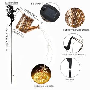 Lampe solaire à LED pour jardin extérieur en fer Crafto Hollow Kettle String Waterfall Lawn Pathway Villa Lighting Solar Lights - Product Image 3