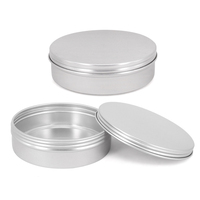 Boîte ronde en aluminium pour cosmétiques, conteneur métallique vide pour thé, pot à bougie multifonction en aluminium pour le rangement quotidien