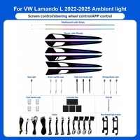 Kit Lampu Ambient Mobil untuk VW Lamando L 2022-2025 Strip Lampu Ambient Pegangan Pintu Mobil Pencahayaan Ambient Mobil