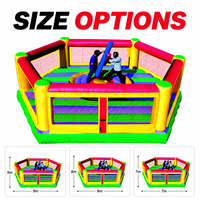 Arène de combat gonflable hexagonale avec plateforme rotative d'équilibre, jeu en PVC durable pour événements festifs, team building et location