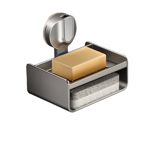 Metal Soap Dish Holder Wall Mount Rectangular Self Drain Bathroom Sink Soap Drainer - Product Image 4