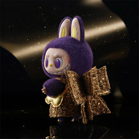 Porte-clés en peluche officiel PopMart Labubus Fortune, animaux en coton rembourrés, breloque pour sac à main avec des ailes prononcées