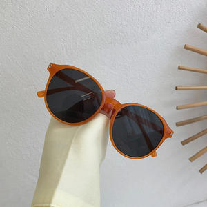 แว่นกันแดดสไตล์เกาหลีใหม่สีส้มย้อนยุคทรงกลมป้องกันรังสียูวี 400 ประเภท 3 แว่นกันแดดดีไซน์วงรี F3-3386 - Product Image 5