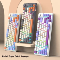 XUNFOX K81 Keyboard Laptop, nuansa mekanis, pencahayaan keren kantor rumah efek kabel antarmuka USB 81 tombol