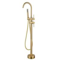 Ensemble de douche de salle de bain en laiton Double sortie d'eau baignoire douche robinet pour baignoire autonome robinet de douche pour autoportant