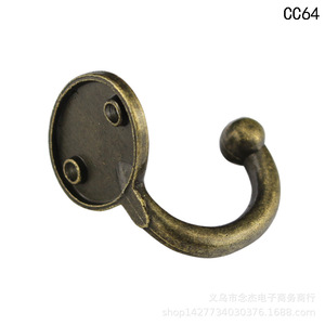Antique Style <b>Wall</b> <b>Hook</b> 27x37mm Alloy Round Single <b>Hook</b> For Clothes Door <b>Wall</b> Mount CC64 - Product Image 3