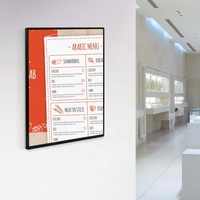 Boîte à lumière LED super mince pour la publicité intérieure Rectangle en verre trempé avec cadre en aluminium A1 A2 A3 A4