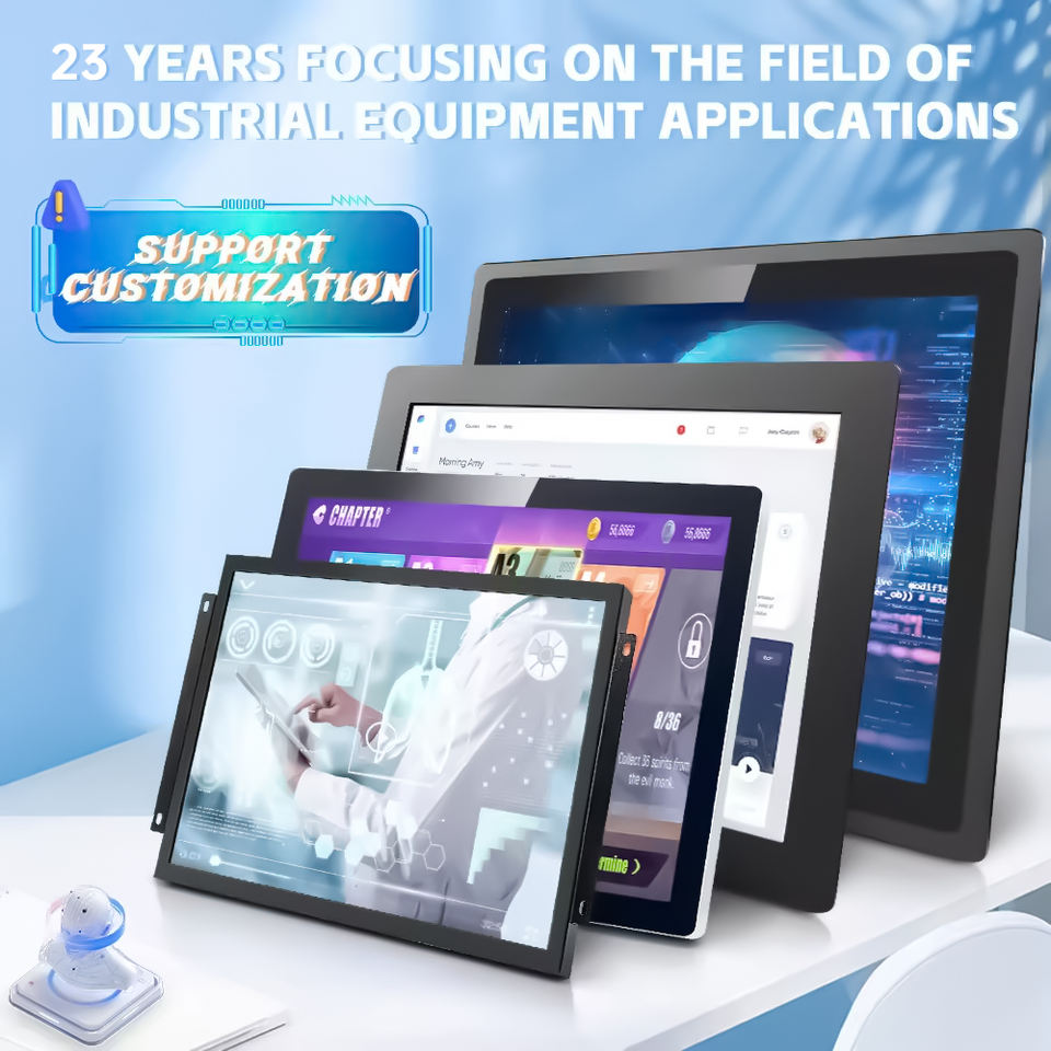 New 8 Inch HD VGA AV BNC Resistive Touch Screen Industrial LCD Display USB Open Frame Embedded OEM ODM IPS DVI Monitor