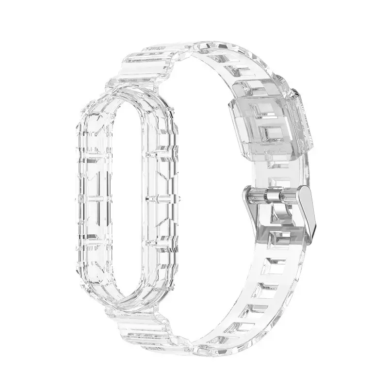 Chinber New Transparent Watchband Clear TPU Watch Strap Band For Xiaomi Mi Band 3/4/5