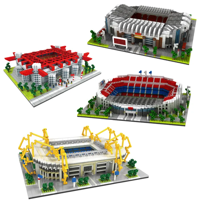 Enfants jouets éducatifs en plastique bloc de construction terrain de Football Micro blocs assemblage Construction Miniature stade modèle