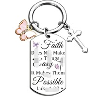 Porte-clés Klpoyu pour femmes chrétiennes avec verset biblique inspirant - Alliage d'argent, forme irrégulière, cadeau religieux et spirituel pour adolescentes
