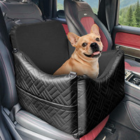 Siège de voiture pour chien portable en coton et cuir de luxe pour chiens de petite/moyenne taille, logo personnalisé en stock