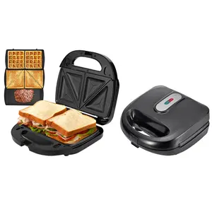 Ayrılabilir sandviç makinesi üç plaka elektrik sandviç Waffle makinesi kahvaltı makinesi 3in 1 waffle sandviç makinesi ızgara