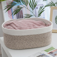 Paniers de rangement de bureau personnalisés en gros Organisateur de jouets et de vêtements en corde de coton pour organiser votre espace