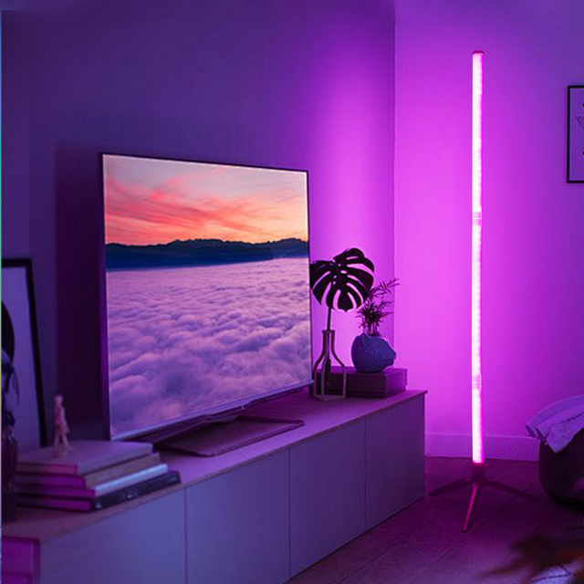 New Smart LED Atmosphere Floor Light Standing Corner Lamp Remote Control Corner Floor Lamp RGB PC Modern USB Novelties Home Dec.