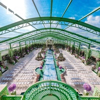 Carpa de Lujo Personalizada para Eventos al Aire Libre, de Aluminio, Transparente, Tipo Atrio, para Bodas y Fiestas, con Capacidad para 500 Personas