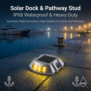 Tachuelas Solares LED de Aluminio Fundido de Alta Resistencia, Impermeables IP68, Multicolor, No Reflectantes, para Carreteras y Entradas de Vehículos - Product Image 1