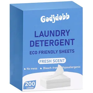 Fresh Scent 200-loads Eco Laundry Detergent Sheets for Home/Travel/Dorm -Plastic Free Liquidless Laundry Detergent Strips