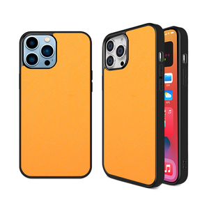 Funda de cuero a prueba de golpes para teléfono móvil, funda trasera de cuero genuino para <span class=keywords><strong>iphone</strong></span> 13 14 pro max - Product Image 2