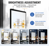 Écran publicitaire suspendu pour ascenseur, lisible en plein soleil, luminosité 3000 nits, avec CMS basé sur le cloud et système Android/OPS