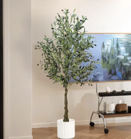 Künstlicher Plastik-Olivenbaum im Topf Freistehend für Innen/Außen Fotografie-Requisiten Dekoration 60-210cm Großer Pflanzentopf
