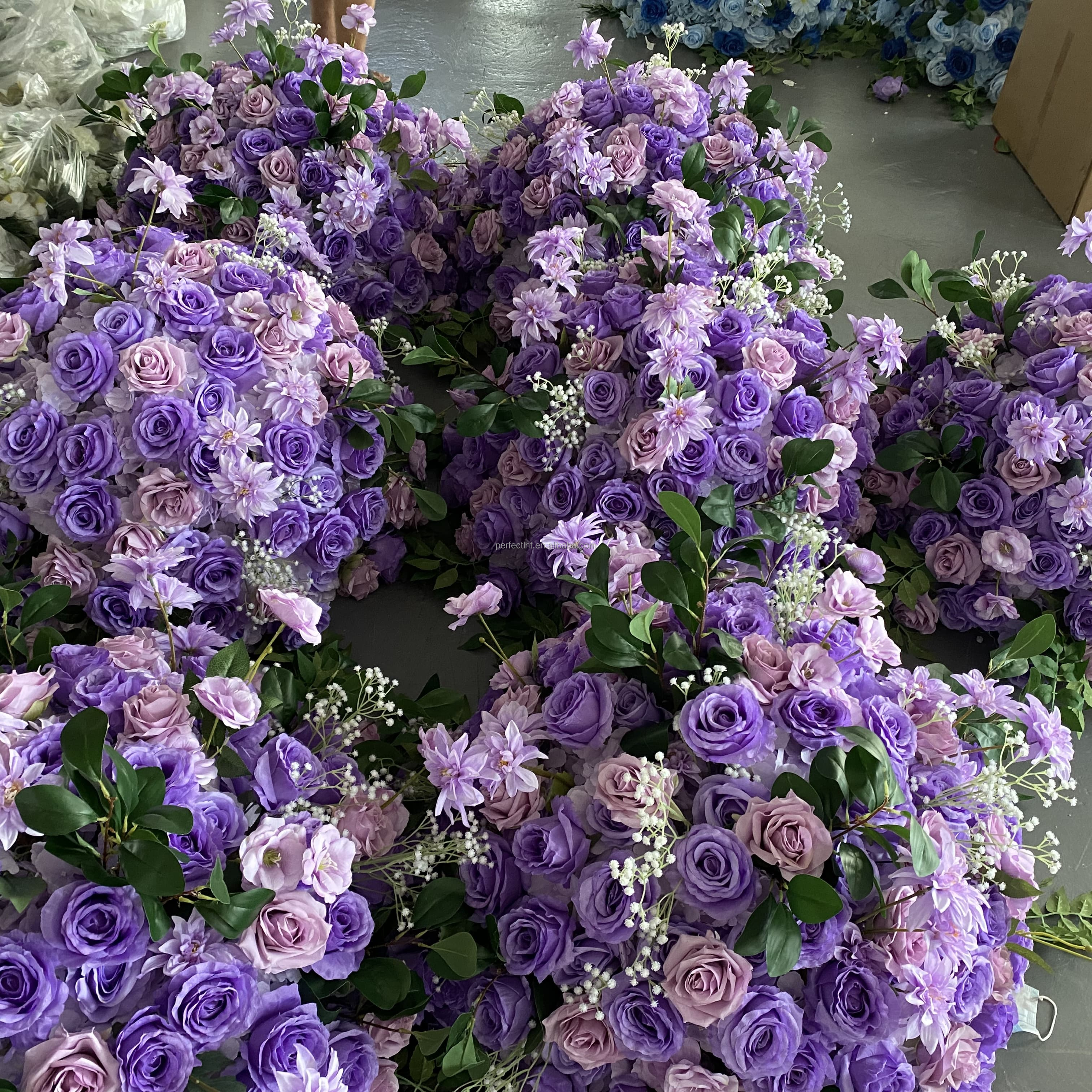 New Design Artificial Purple Rose Wedding Centerpiece Flower Ball Artificial Flowers Suitable for Other Wedding Decorations