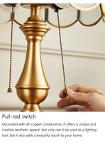 Lampe de bureau rétro en laiton et verre, vente en gros d'usine, lampe de chevet de luxe rétro en cuivre pour chambre à coucher