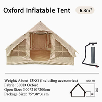 Tentes de camping gonflables d'extérieur pour 2 personnes, tente safari en gros, Oxford imperméable 6.3 ㎡   Tente gonflable pour maison à 2 portes