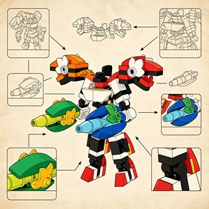 ชุดตัวต่อหุ่นยนต์แปลงร่าง DIY Mecha Dragon Lord 106 ชิ้น ชุดบล็อกสร้างสรรค์เพื่อการศึกษา STEM ของเล่นประกอบแบบจำลอง - Product Image 4