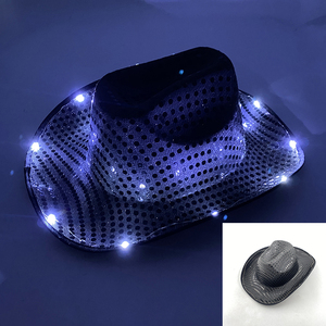 Thời trang phát sáng cao bồi hat Dance Nguồn cung cấp bên sáng Led cao bồi Cowgirl hat nhấp nháy <span class=keywords><strong>cap</strong></span> đối với Carnival Đảng trang trí nội thất - Product Image 5