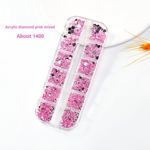 Mélange de strass 3D en plastique rouge, vert et or pour manucure, flocons de neige, perles et paillettes pour Noël - Product Image 5