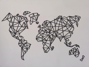 Tùy Chỉnh Tường Nghệ Thuật Bằng Gỗ Laser Cắt Thủ Công Mỹ Nghệ Trừu Tượng Bản Đồ Thế Giới Cho Tường Trang Trí - Product Image 3