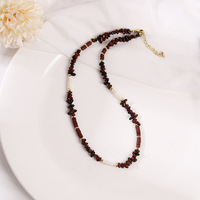 Ensemble collier et bracelet en perles d'eau douce naturelles, pierres irrégulières créatives, bijoux de luxe légers faits à la main pour femmes et filles, cadeau