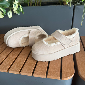 Bottes de neige en cuir pour femmes, nouvelle collection hiver 2026, semelle épaisse, chaudes, en cuir véritable avec doublure en polaire et coton, chaussures en coton - Product Image 4