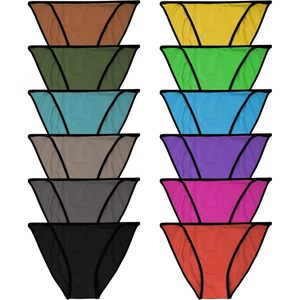 FOXA Womens Buttery Soft <b>String</b> Bikini Briefs 12 Pack Mid Rise Seamless Panties - Product Image 1