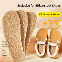 Semelles intérieures en polaire d'agneau chaudes pour l'hiver, pour chaussures Birkenstock, absorbant la transpiration, désodorisantes, respirantes, confort toute la journée