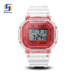 Women Digital Analog Clear Watch Japan Men Case Fashion Yellow Green Red Clock Sport Blue Unisex Charm