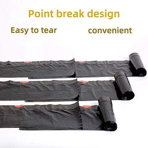 ถุงขยะพลาสติกสีดำมีเชือกผูกปากถุงใส่โลโก้ตามสั่งคุณลักษณะด้านความปลอดภัย - Product Image 2