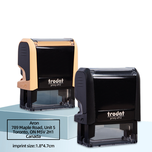 4912 自动印字印章 彩色塑料数码印刷 DIY 自定义文字内容 47*18mm 倾斜式翻盖办公用 - Product Image 1