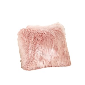 Faux Fur Throw Pillow Cover <b>Square</b> Solid Color Removable Washable Sofa Cushion Decorative <b>Pillowcase</b> - Product Image 5