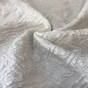 Tela Jacquard 100% poliéster, tejido tridimensional con patrón geométrico