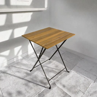 Table d'appoint carrée en métal durable, design contemporain, aspect antique, pliable, pour salon et bureau – Meilleure vente