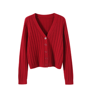 Maglione in <span class=keywords><strong>cotone</strong></span> con scollo a v autunno inverno nuovo Pullover femminile Slim Fit maglione lavorato a maglia tinta unita maglioni da <span class=keywords><strong>donna</strong></span> <span class=keywords><strong>dolcevita</strong></span> - Product Image 4