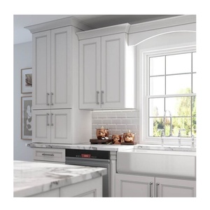 CBMMart 2025 Profil <span class=keywords><strong>Gola</strong></span> personnalisé Panneau PVC Finition acrylique grise Poignées Blanc Armoire de cuisine vintage en acier inoxydable Bois massif - Product Image 4