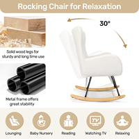 Fauteuil à bascule moderne et écologique, convertible, confortable, en sherpa, avec coussin en mousse haute densité, ergonomique, pour la maison, le bureau à domicile, la salle à manger