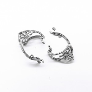 yunnique Fashion <b>Cuff</b> <b>Earrings</b> Tibetan Silver Hollow Pattern Large <b>Ear</b> Clip For Men And Women Unique Rock Style Single Hook - Product Image 3