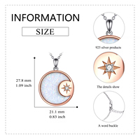 Fine Jewelry Collier pendentif étoile opale blanche ronde en argent sterling 925 plaqué or rose
