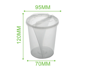 Gobelet double transparent en PP de 16 oz et 22 oz pour milkshake, thé à bulles, gobelet plastique double avec couvercle - Product Image 6