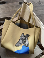 Sac fourre-tout décontracté en tricot 2026, motif bonbon, style paresseux, sac à bandoulière pour ordinateur portable, grande capacité, ouvert