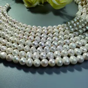 Potato Shaped 11-12mm Natural Loose Pearls Type and Freshwater Pearl Loose Beads Material Sweet Water Pearls